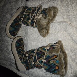 Sam Edelman Size 10 Vintage Colorful Knee High  Aztec Boots